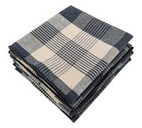 Lot de 6 serviettes de table 42x42 cm collection NESS en coton fil teint à carreaux noir caviar