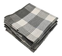 Lot de 6 serviettes de table 42x42 cm collection NESS en coton fil teint à carreaux vert kaki