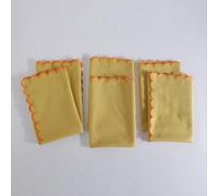 Lot de 6 serviettes de table en coton et lin mélangé pour usage quotidien, parfaites pour les fêtes, dîners, mariages, cocktails, Noël - Lavables et réutilisables - 50,8 x 50,8 cm - Citron