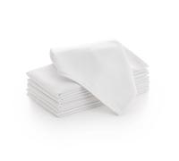 Lot de 6 serviettes en satin motif géométrique en tissu coton résistantes pour événements, célébrations, fêtes, hôtellerie 45 x 45 cm, couleur blanche
