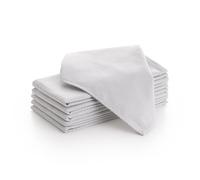 Lot de 6 serviettes en satin motif géométrique en tissu coton résistantes pour événements, célébrations, fêtes, hôtellerie 45 x 45 cm, couleur gris clair