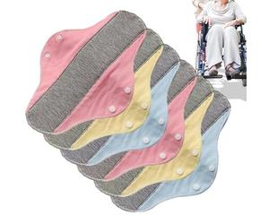 Lot de 6 serviettes hygiéniques réutilisables en coton lavables | Serviettes féminines étanches - Sous-vêtements doux pour soins post-partum pour femmes - Serviettes hygiéniques réutilisables pour