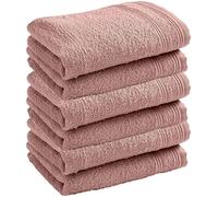Lot de 6 serviettes invité éponge ""Spa"" 30 x 50 cm / 400 gr/m² - ""Spa"" Vieux Rose