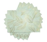 Lot de 6 Set de Table Lavable Dessin au Trait Set de Table Tressé en Coton et Lin Résistantes à la Chaleur Antidérapant pour la Fête du Mariage (Feuille d'or,30×45 cm)