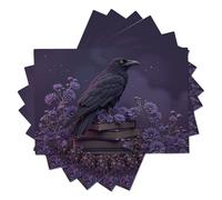 Lot de 6 Set de Table Mystère Corbeau Livre Fleur pour Table de Cuisine et Salle à Manger 45 x 30 cm pour garçons et Filles