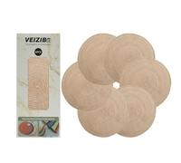 Lot de 6 Set de Table Rond Lavable， Tapis de Repas Table Tressé en Coton Résistantes à la Chaleur Antidérapant，Style européen，Matériau Naturel Tissu tissé à la Main，pour la Fête Mariage (Beige)