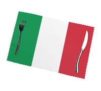 Lot de 6 sets de table à motif drapeau italien, 30,5 x 45,7 cm, pour fêtes de fin d'année, décoration de table de cuisine