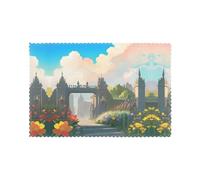 Lot de 6 sets de table à motif « Outside The Castle Gate » - Convient pour la cuisine, la salle à manger et la décoration de table à manger.