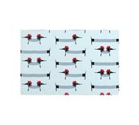 Lot de 6 sets de table à motif teckel parisien, lavables, parfaits pour décorer les fêtes de vacances ou les tables de dîner en famille.