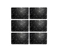 - Lot de 6 sets de table avec encre métallique COPPER - 30 x 45 cm - Argent et noir - Copper
