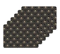 Lot de 6 Sets de Table avec Encre métallique ELIOR - 30 x 45 cm - Or et Noir