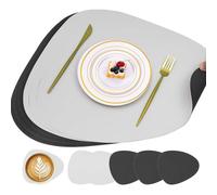 Lot de 6 sets de table avec sous-verres, sets de table résistants à la chaleur, 100% imperméables, anti-huile, lavables, en similicuir, sets de table recto-verso pour bureau, salle à manger, cuisine