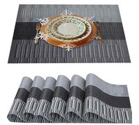 Lot de 6 sets de table Brillirare, Résistants à la chaleur 30,5x45,7 cm, Antidérapants, Lavables en PVC, en vinyle tissé, faciles à nettoyer, sets de table en plastique de qualité supérieure isolés