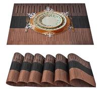 Lot de 6 sets de table Brillirare, résistants à la chaleur 30,5x45,7 cm, en PVC lavable antidérapant tissé en vinyle, facile à nettoyer, sets de table en plastique de qualité supérieure isolés pour la