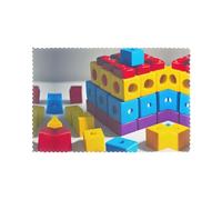 Lot de 6 sets de table colorés à motifs blocs de construction, adaptés pour la cuisine, la salle à manger et la décoration de table à manger.