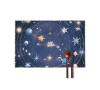 Lot de 6 sets de table Constellations Galaxies cosmiques - Résistants à la chaleur - Antidérapants - Pour table de salle à manger - Décoration d'intérieur/extérieur - 30,5 x 45,7 cm