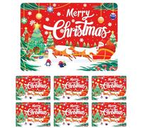 Lot de 6 Sets de Table de Noël en PVC - Motif Père Noël et Renne - Résistants à la Chaleur - pour Salle à Manger, Cuisine, décoration de Table - Rouge