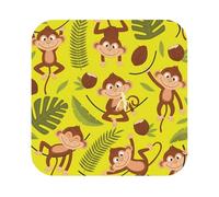 Lot de 6 sets de table en cuir antidérapants résistants à la chaleur et lavables Motif singe et bananaprint