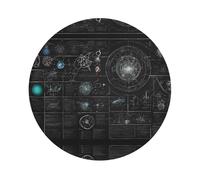 Lot de 6 sets de table en cuir avec illustration abstraite, science, chimie, illustration 3D, résistants à la chaleur, antidérapants, lavables, décoratifs, pour cuisine, salle à manger