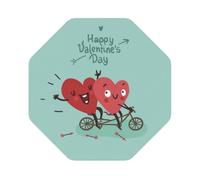 Lot de 6 sets de table en cuir avec motif « Two Hearts Fall In Love On Bicycle » - Résistants à la chaleur et antidérapants - Lavables - Décoratifs - Pour la cuisine et la salle à manger
