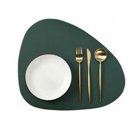 Lot de 6 sets de table en cuir synthétique, lavables 45,5 x 35,5 cm, tapis de sol, platzdeckchen Lederoptik Hitzebeständig Tischuntersetzer für Hause Küche Restaurant und Hotel, Grün