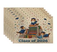 Lot de 6 sets de table en forme de chien de berger des Shetland - 30,5 x 45,7 cm - Motif livre de dessin animé - Pour dîner, remise de diplôme, vacances, décoration de la maison et de la cuisine