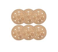 Toilinux - Lot de 6 sets de table en jute ajouré - Diamètre 38 cm - Beige Beige G
