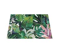 Lot de 6 sets de table en PVC avec motif feuilles tropicales - Lavables et résistants à la chaleur - Antidérapants - 45,7 x 30,5 cm