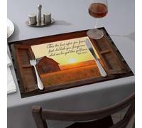 Lot de 6 sets de table en silicone pour comptoir de cuisine, pardon et espoir au coucher du soleil