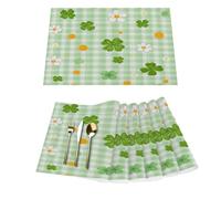 Lot de 6 sets de table en vinyle à carreaux pour table de salle à manger, cuisine, résistants à la chaleur, lavables et lavables