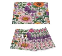 Lot de 6 sets de table en vinyle pour table de salle à manger, cuisine, résistants à la chaleur, lavables et lavables