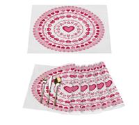 Lot de 6 sets de table en vinyle pour table de salle à manger, cuisine, résistants à la chaleur, lavables et lavables pour la Saint-Valentin