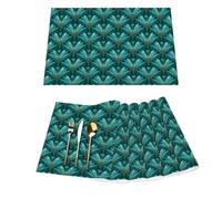 Lot de 6 sets de table en vinyle pour tables de salle à manger, cuisine, résistants à la chaleur, lavables et faciles à nettoyer Vert vif