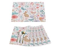 Lot de 6 sets de table en vinyle pour tables de salle à manger, cuisine, résistants à la chaleur, lavables et lavables en PVC