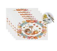 Lot de 6 sets de table en vinyle résistants à la chaleur et lavables et faciles à nettoyer pour fête, cuisine, salle à manger