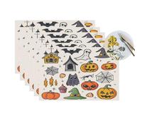 Lot de 6 sets de table en vinyle résistants à la chaleur lavables et faciles à nettoyer pour fête, cuisine, salle à manger