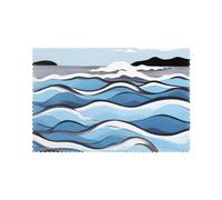 Lot de 6 sets de table épais et robustes pour salle à manger, cuisine, hôtel, maison et banquet Motif vagues YYHHAOFA 30,5 x 45,7 cm