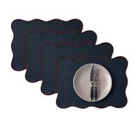Lot de 6 sets de table festonnés ondulés en PVC de style nordique bohème - Imperméables, résistants à l'huile et à la chaleur - Décoration de table pour maison, restaurant, fête de mariage (#8,33 x 45