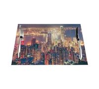 Lot de 6 sets de table imprimés Hong Kong, résistants à la chaleur, antidérapants, lavables, pour intérieur et extérieur