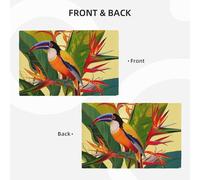 Lot de 6 sets de table imprimés oiseaux de paradis tropicaux, résistants à la chaleur, double couche, faux lin, antidérapants, 45 x 30 cm