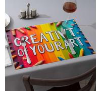 Lot de 6 sets de table jaunes pour exprimer votre créativité unique - Sets de table de cuisine et de salle à manger