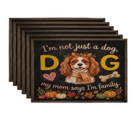 Lot de 6 sets de table lavables à imprimé de chien Cavalier King Charles Spaniel, 30,5 x 45,7 cm, pour salle à manger, vacances d'automne, décoration de cuisine