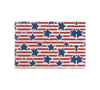 Lot de 6 sets de table lavables élégants et durables pour table de salle à manger Motif drapeau à rayures Rouge/blanc 30,5 x 45,7 cm