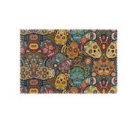 Lot de 6 sets de table lavables style sucre et crânes pour table de salle à manger, 30,5 x 45,7 cm