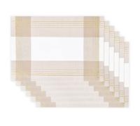 Lot de 6 Sets de Table Lavonne 33x45 cm Blanc/Beige