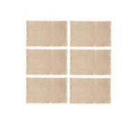 Toilinux - Lot de 6 Sets de table Maha en coton - Longueur 45 cm x Largeur 30 cm - Beige
