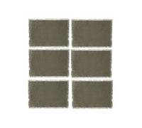 Toilinux - Lot de 6 Sets de table Maha en coton - Longueur 45 cm x Largeur 30 cm - Vert Kaki - Maha Vert G