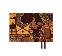 Lot de 6 sets de table motif carte africaine ethnique, résistants à la chaleur, antidérapants, réversibles, lavables et antidérapants pour cuisine, salle à manger, fête