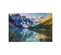 Lot de 6 sets de table Paysage du lac Montagne, 30,5 x 45,7 cm | Sets de table double couche en faux lin, lavables et résistants à la chaleur pour table de salle à manger de cuisine de style