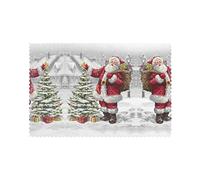 Lot de 6 sets de table Père Noël pour table à manger - 45,7 x 30,5 cm - Faciles à nettoyer - Résistants à la chaleur et imperméables
